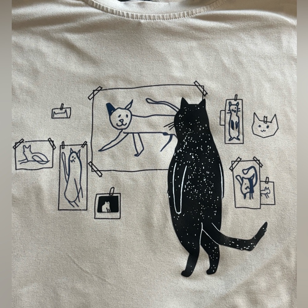 Tan Cat Art Shirt Size XL - Picture 2 of 7